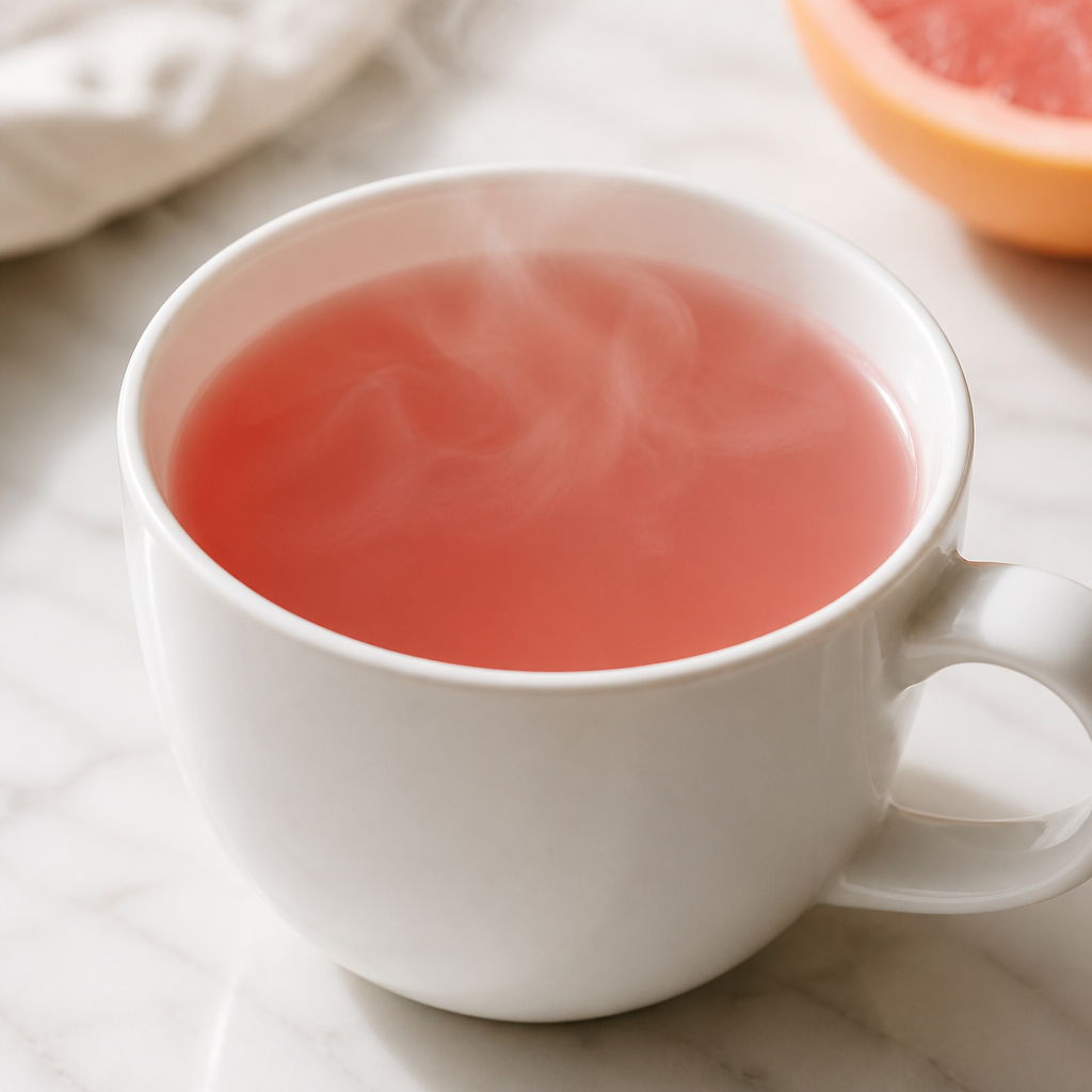 pink gelatin recipe served as a warm drink in a mug