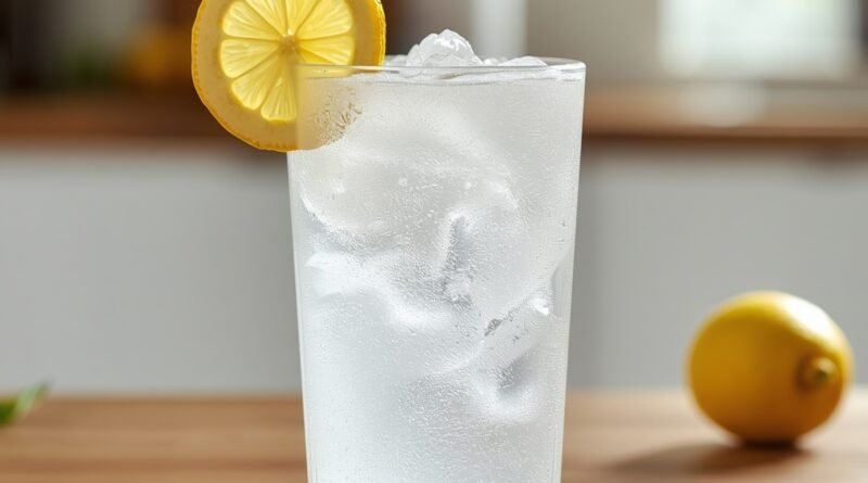 baking soda drink for weight loss with lemon garnish