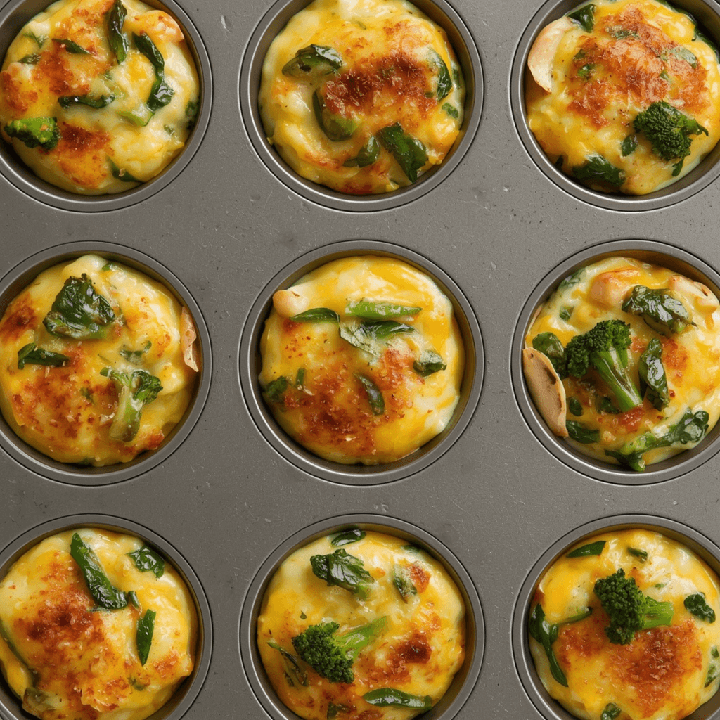 Cottage cheese egg bites in a muffin tin