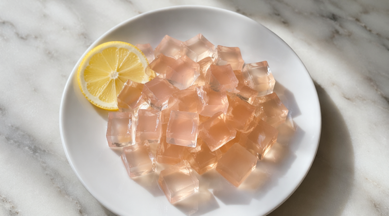 jillian michaels gelatin trick recipe cut into cubes with lemon