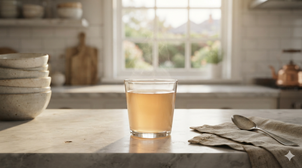finished gelatin trick drink on a kitchen counter