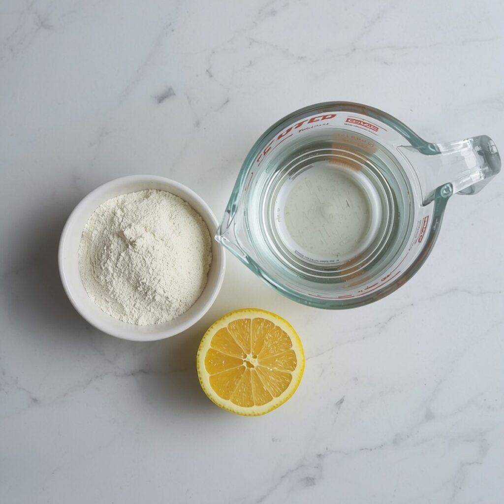 Ingredients for the gelatin trick including gelatin powder and lemon