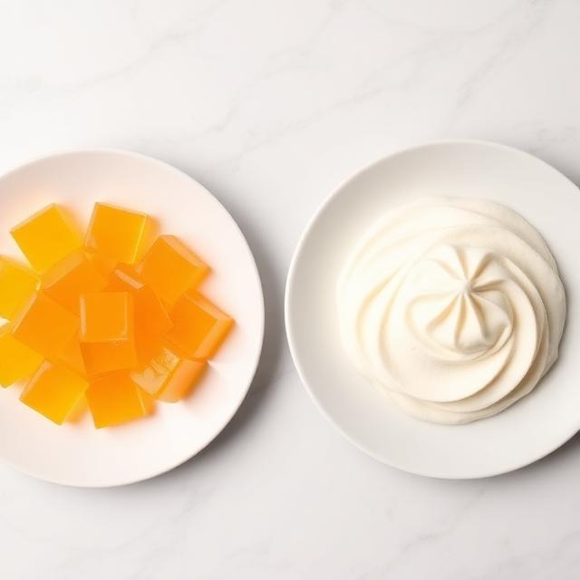 3 ingredient gelatin recipe for weight loss in two textures side by side