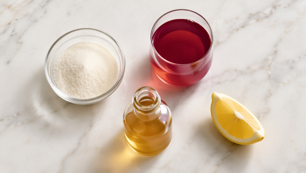 ingredients for jillian michaels gelatin trick including gelatin and apple cider vinegar