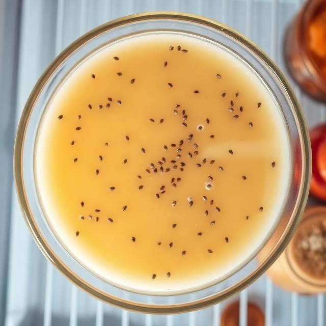 chia gelatin weight loss recipe setting in a dish in the refrigerator