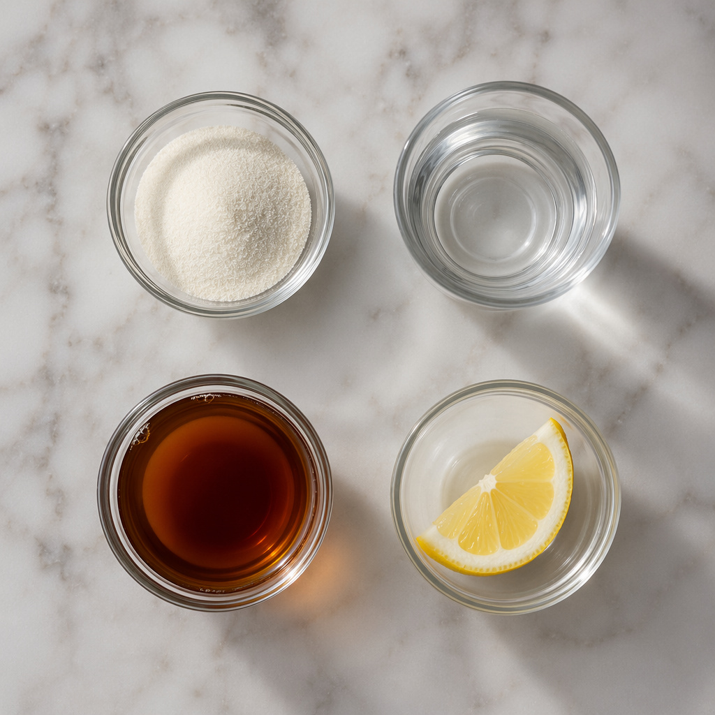 ingredients for the real gelatin trick including gelatin and tea