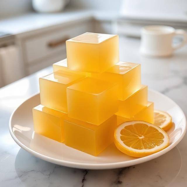 jello recipe for weight loss cut into cubes on a plate