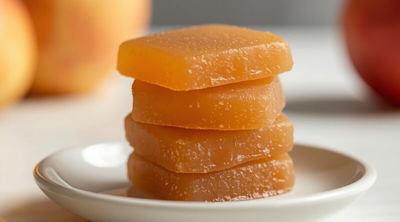 Homemade apple cider vinegar gummies stacked on a small plate