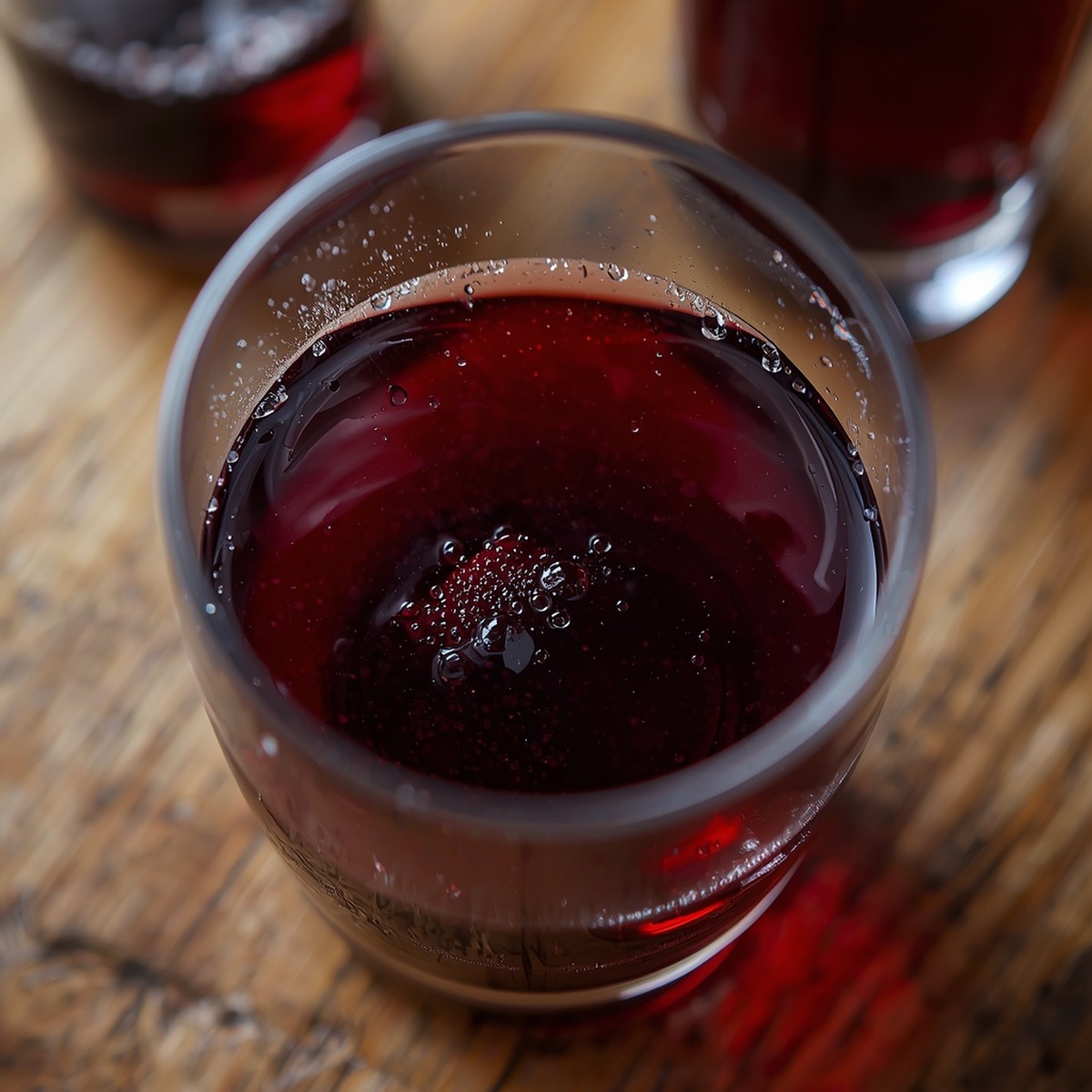 Homemade non alcoholic wine recipe in a glass