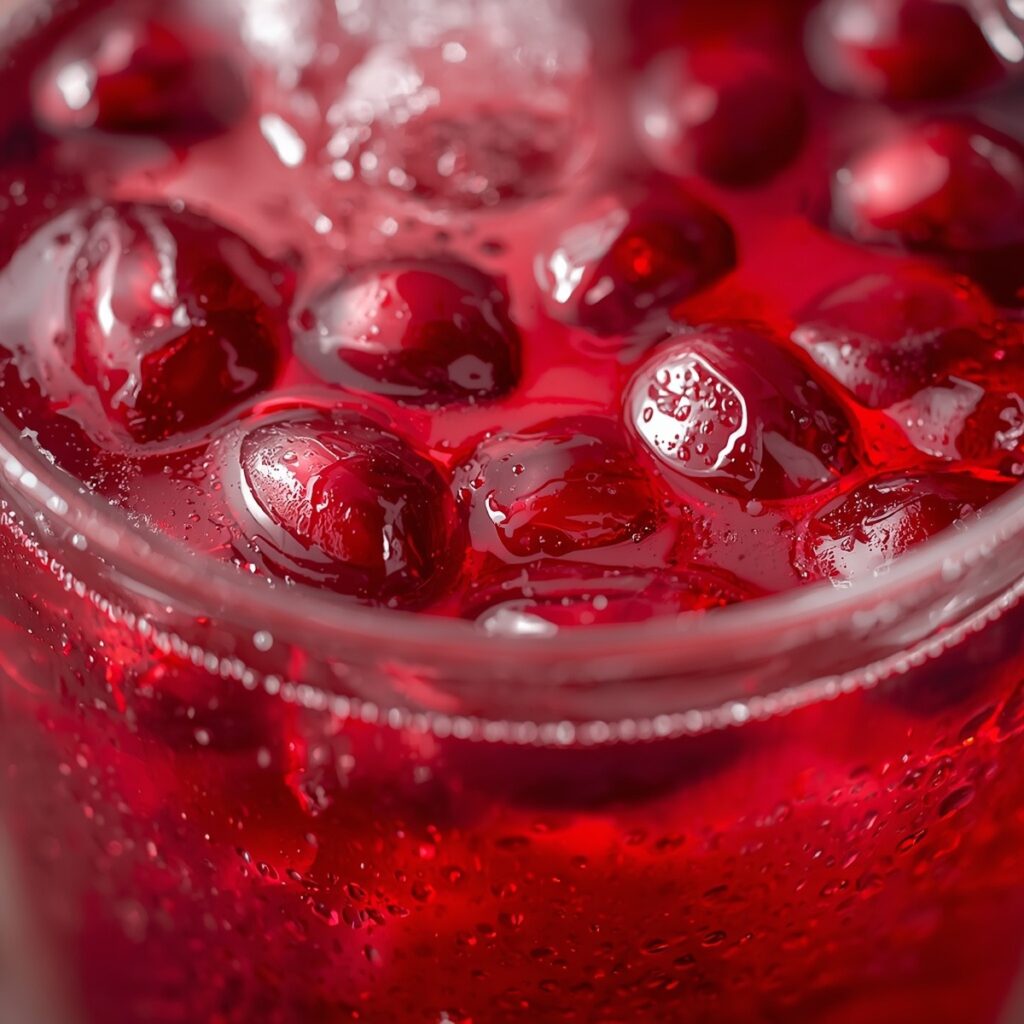 A sparkling pomegranate thanksgiving drink in a glass