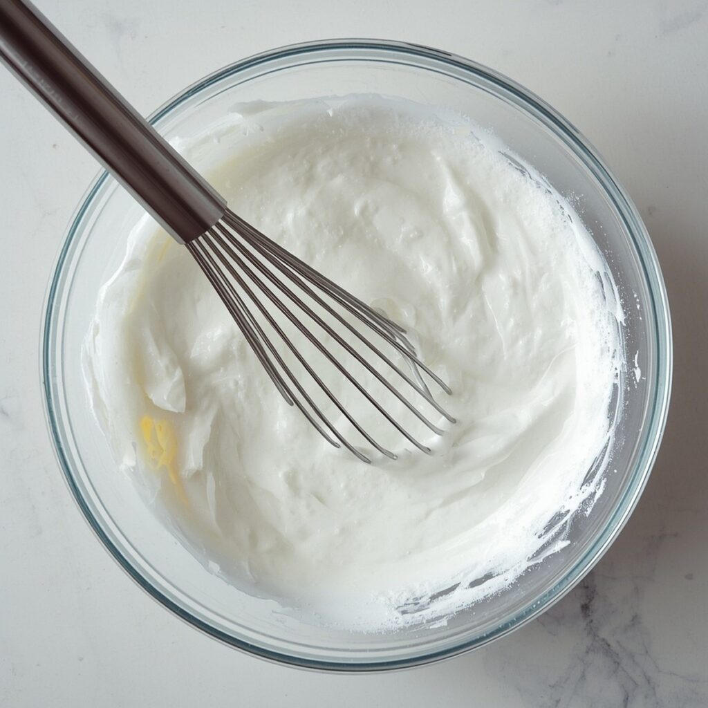 A bowl of whisked egg whites for egg white recipes for breakfast