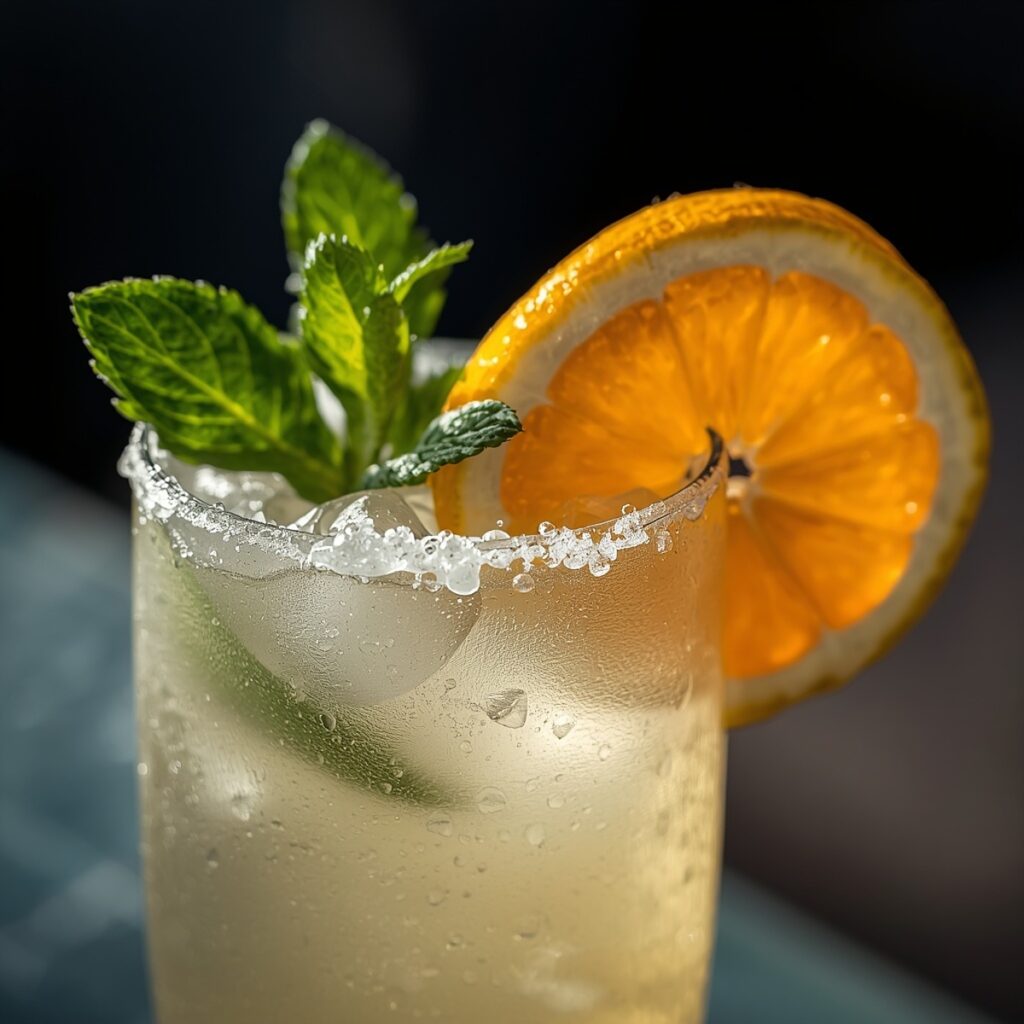 A finished mocktail being garnished with a fresh mint sprig and a citrus wheel now you know what is a mocktail